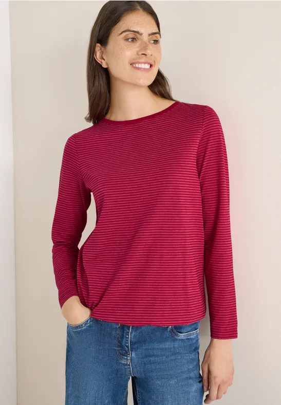 Gestreiftes lässiges Langarmshirt