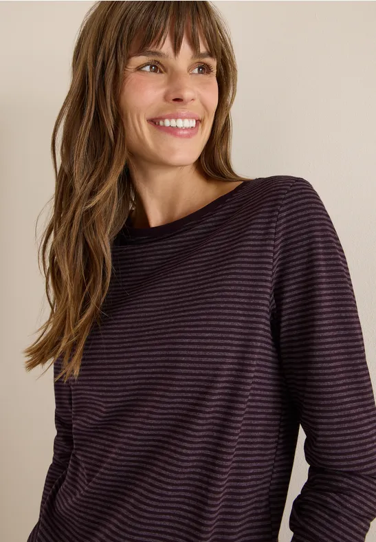 Gestreiftes lässiges Langarmshirt