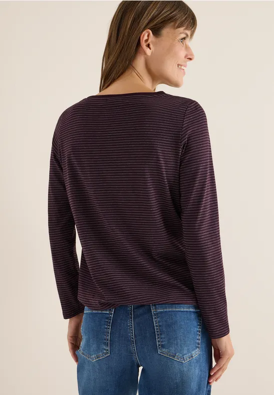 Gestreiftes lässiges Langarmshirt
