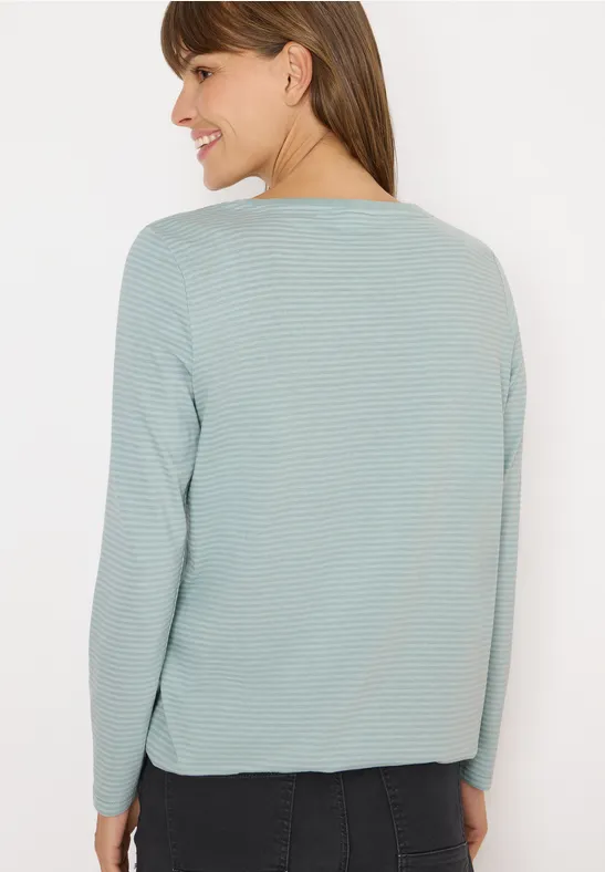 Gestreiftes Langarmshirt mit Rundhalsausschnitt