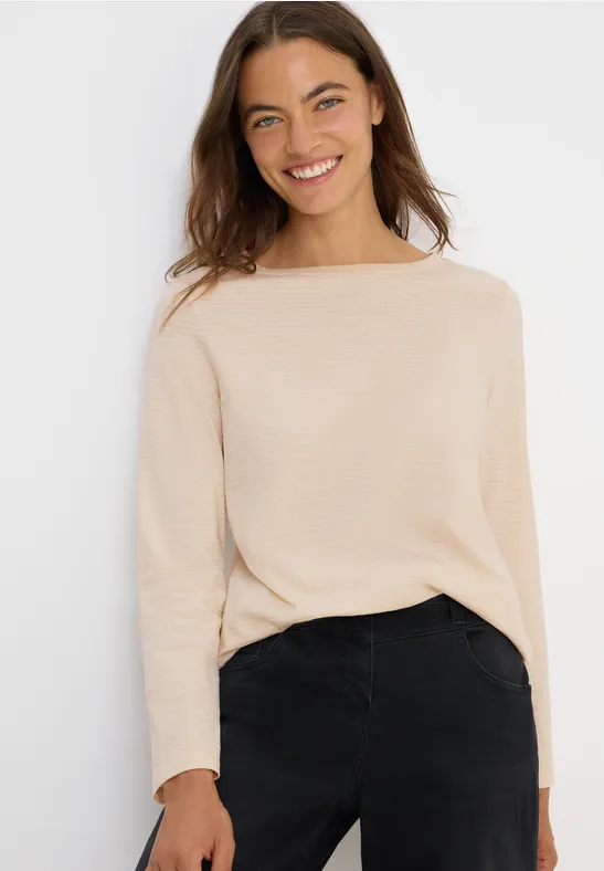 Damen Langarmshirt mit Strukturstrick