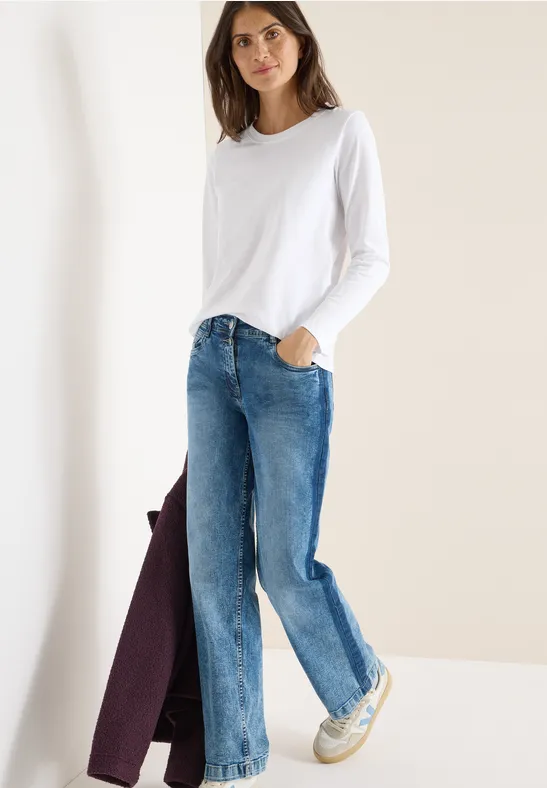 Damen Basic Langarm T-Shirt