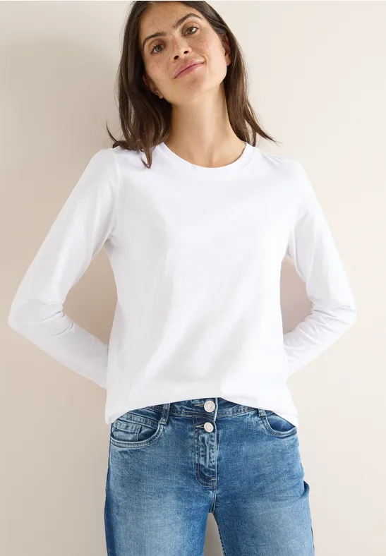 Damen Basic Langarm T-Shirt