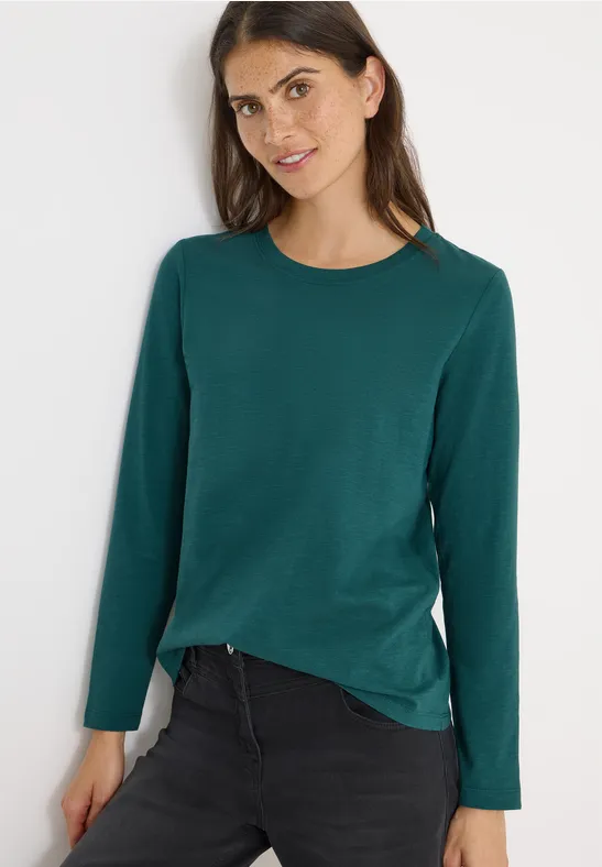 Klassisches Langarmshirt mit Rundhalsausschnitt