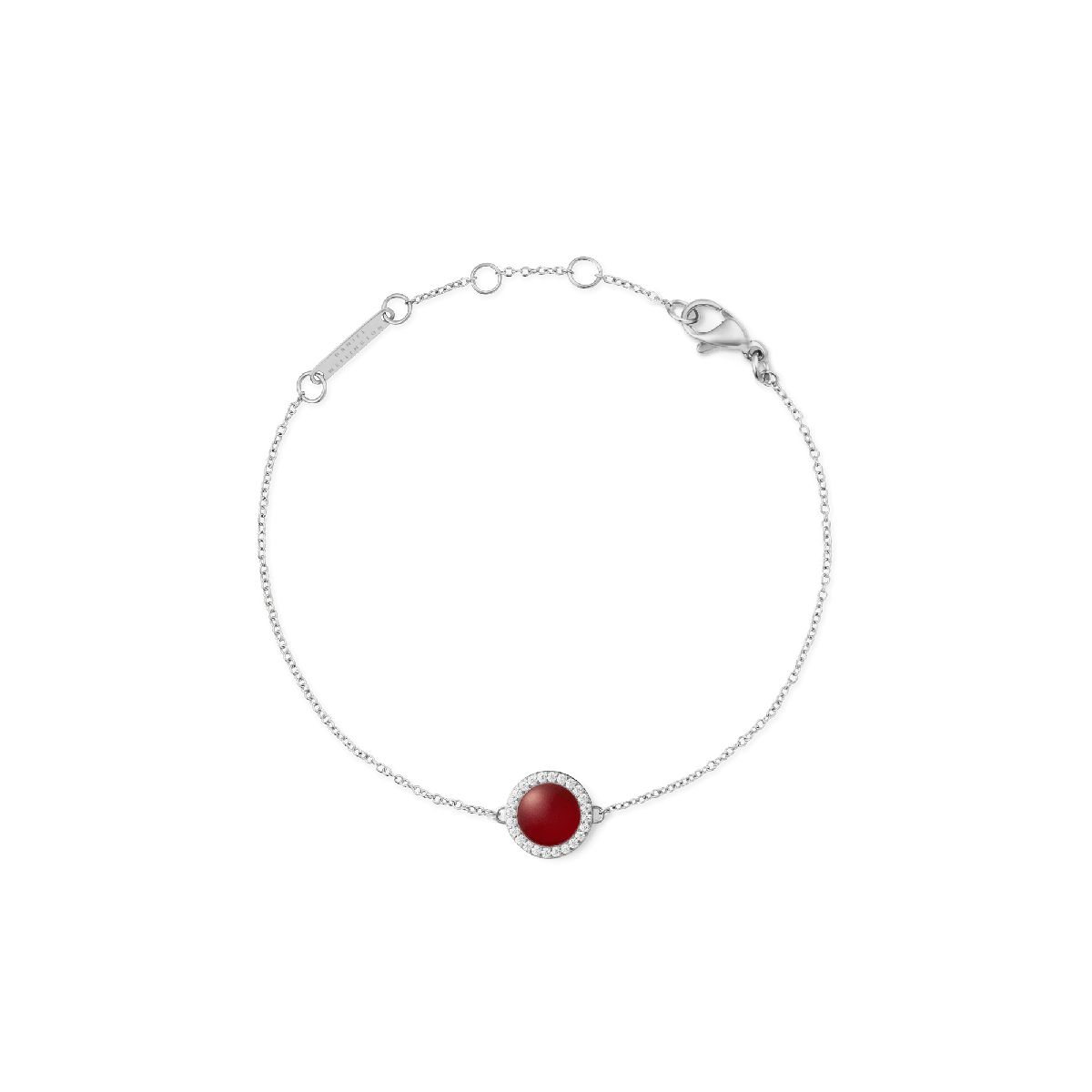 Zartes Kettenarmband mit rotem Stein