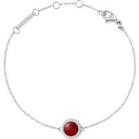 Zartes Kettenarmband mit rotem Stein