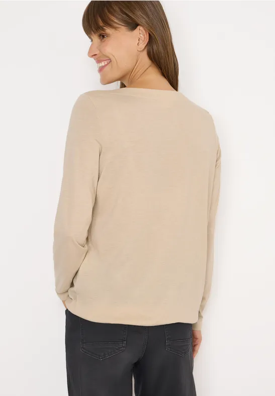 Klassisches Langarmshirt mit U-Boot-Ausschnitt