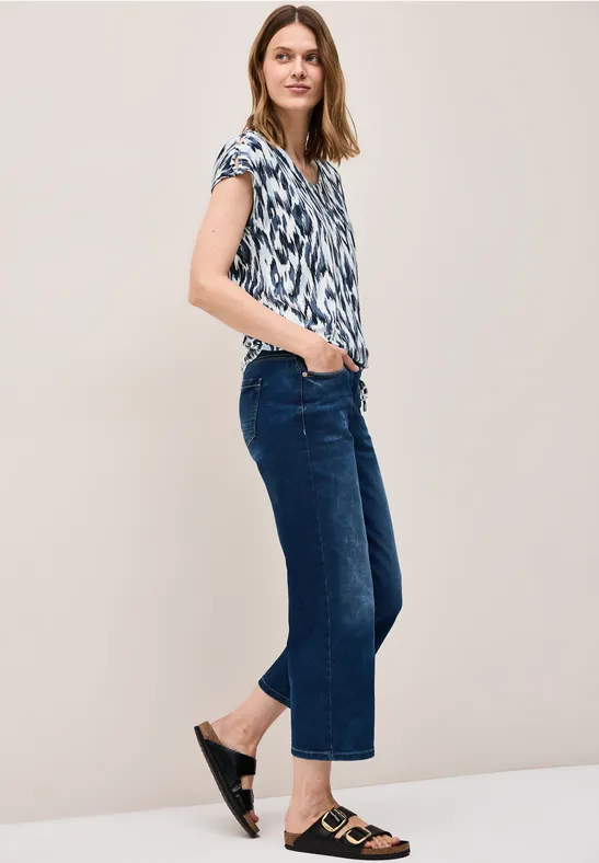 T-Shirt mit Grafikprint und Cut-Outs