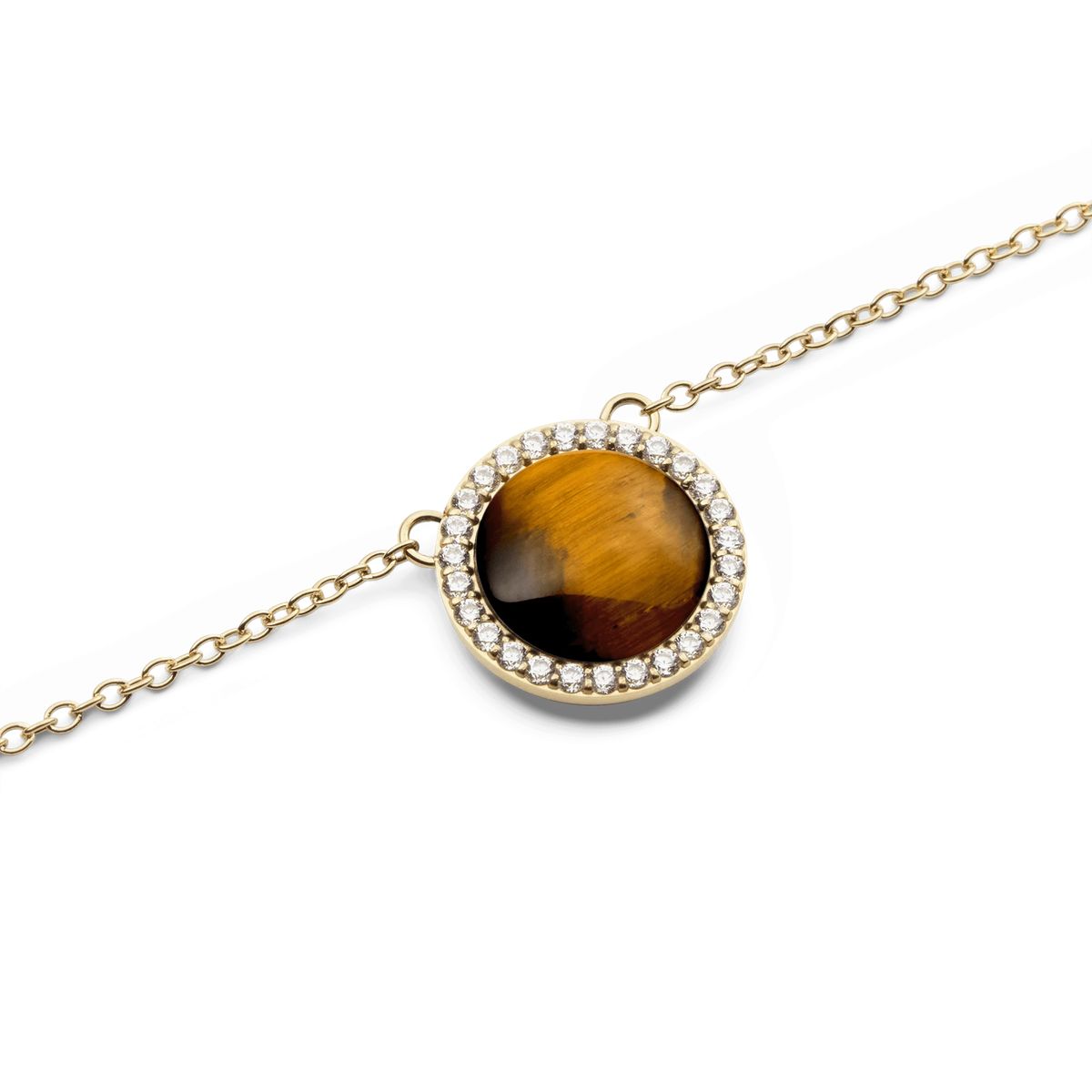 Goldkette mit rotem Stein