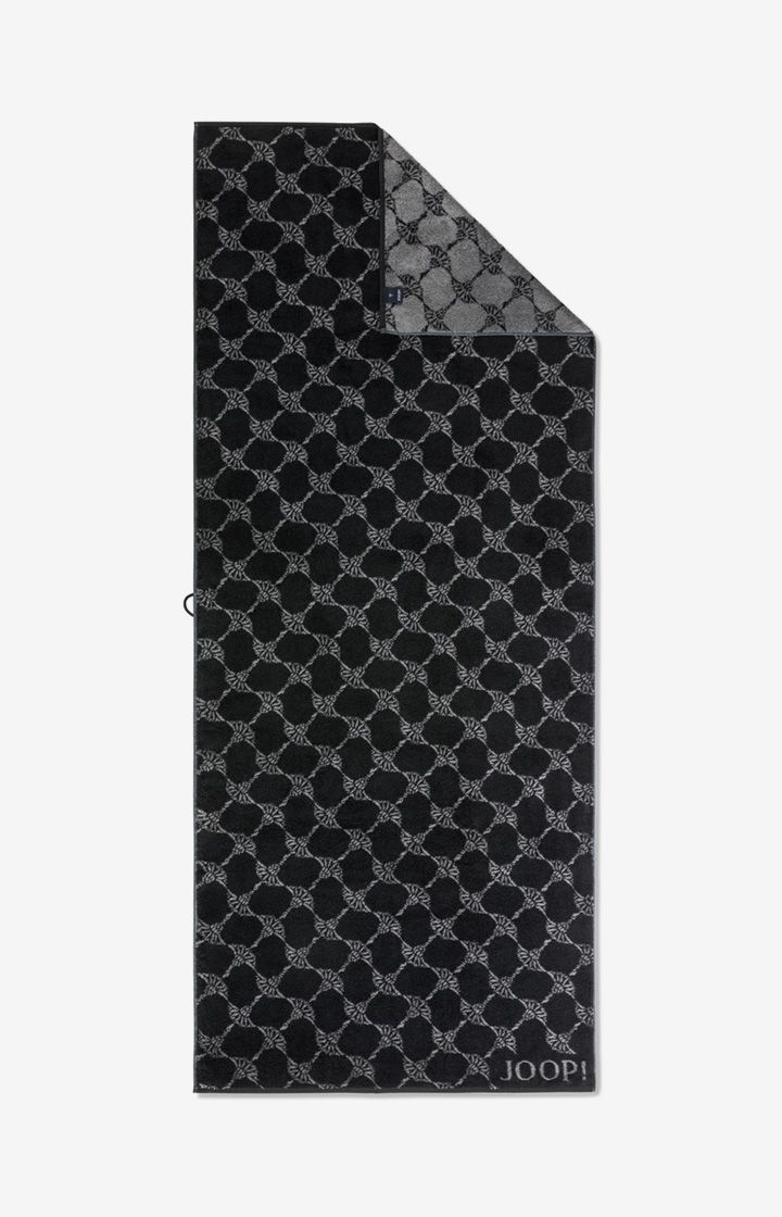 JOOP! Classic Cornflower Saunatuch Schwarz mit Logo Muster