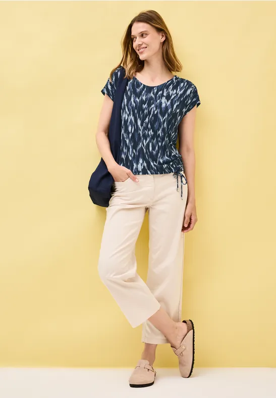 T-Shirt mit Grafikmuster und Cut-Outs
