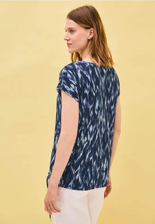 T-Shirt mit Grafikmuster und Cut-Outs