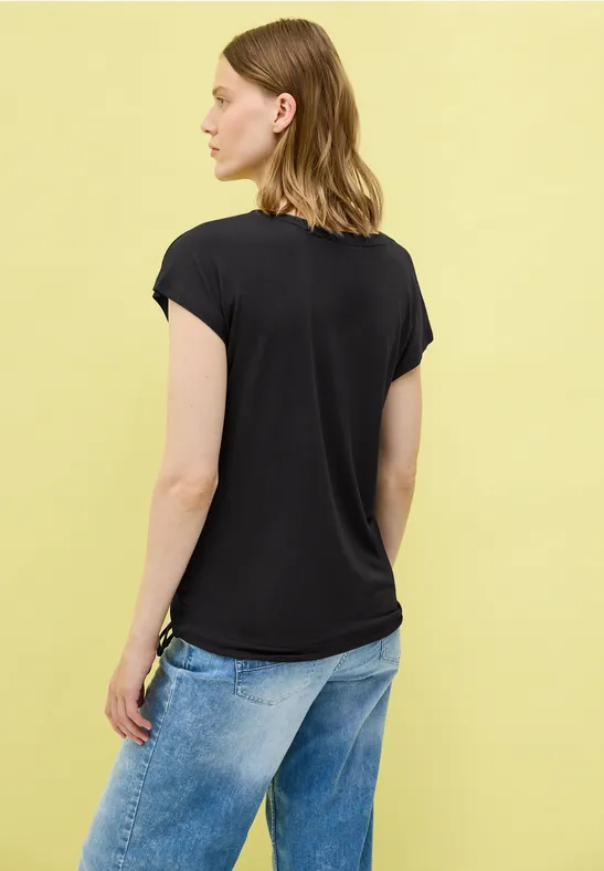 Damen V-Ausschnitt T-Shirt mit Cut-Outs