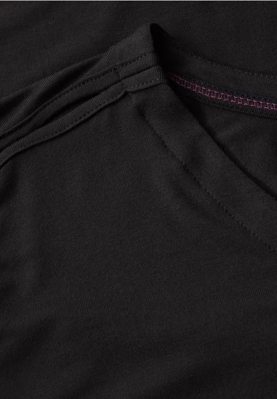 Damen V-Ausschnitt T-Shirt mit Cut-Outs