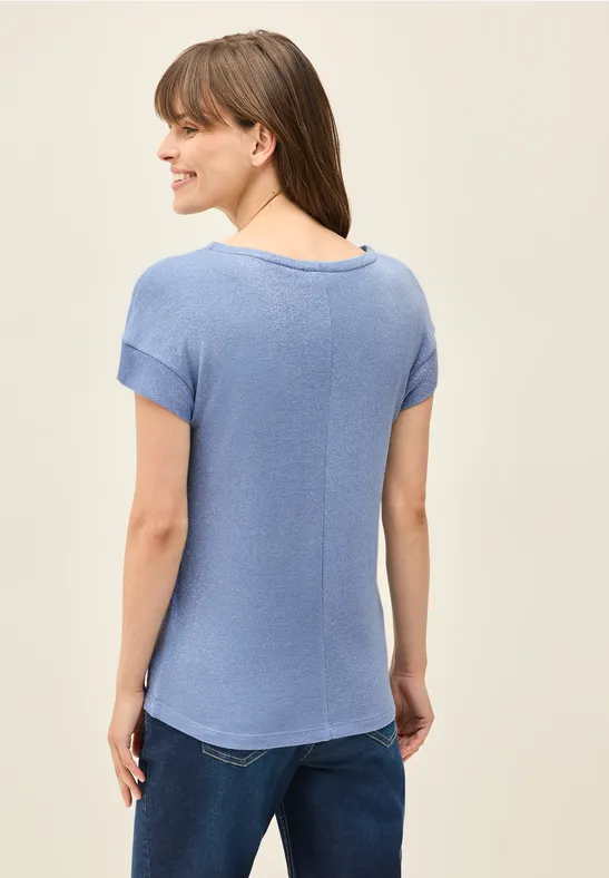 T-Shirt mit Rundhalsausschnitt und Glitzerdetails