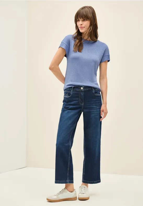 T-Shirt mit Rundhalsausschnitt und Glitzerdetails