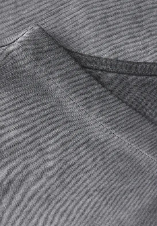 Damen V-Ausschnitt T-Shirt im Used-Look