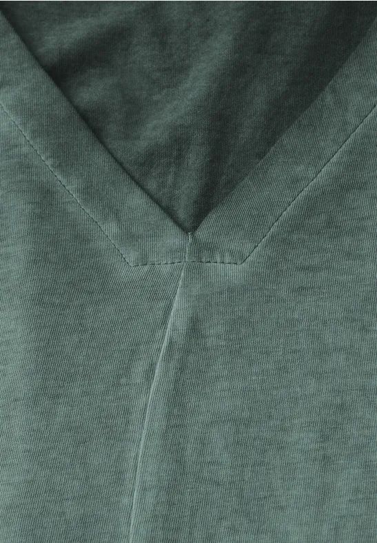 T-Shirt mit V-Ausschnitt im Washed-Look