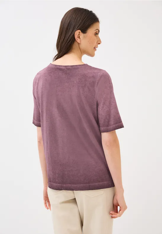 T-Shirt mit V-Ausschnitt im Washed-Look