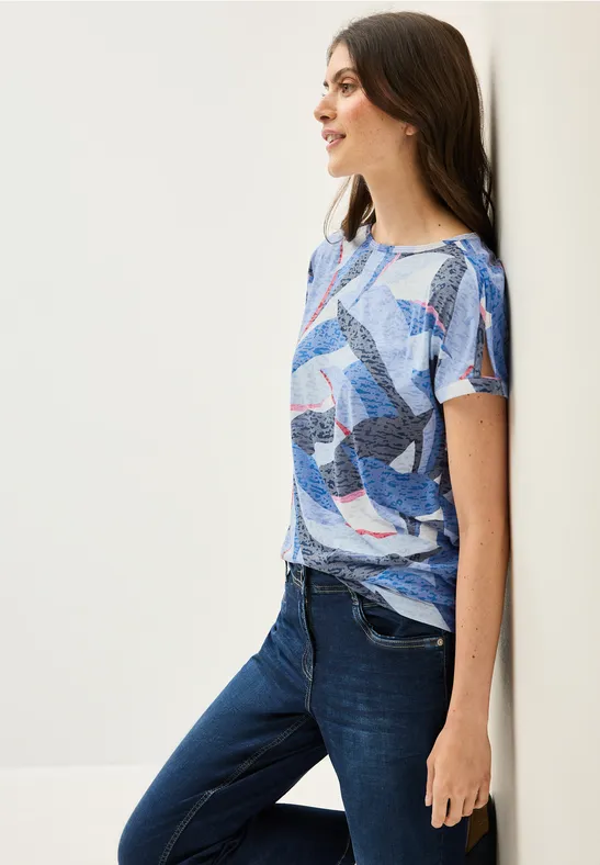 T-Shirt mit grafischem Burnout-Print