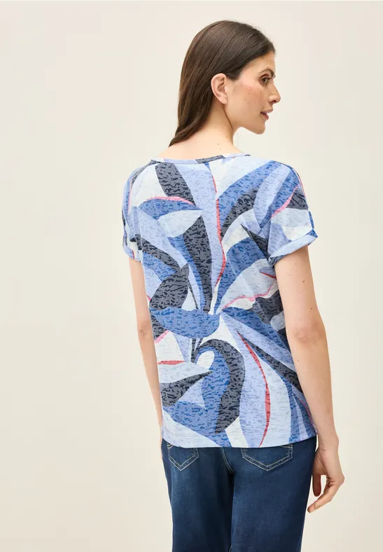 T-Shirt mit grafischem Burnout-Print