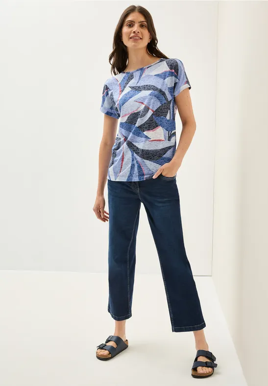T-Shirt mit grafischem Burnout-Print