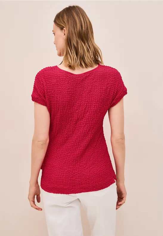 Kurzärmliges Strickoberteil mit Textur