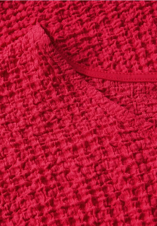 Kurzärmliges Strickoberteil mit Textur