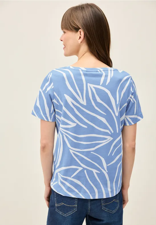 T-Shirt aus Baumwolle mit Blumendruck