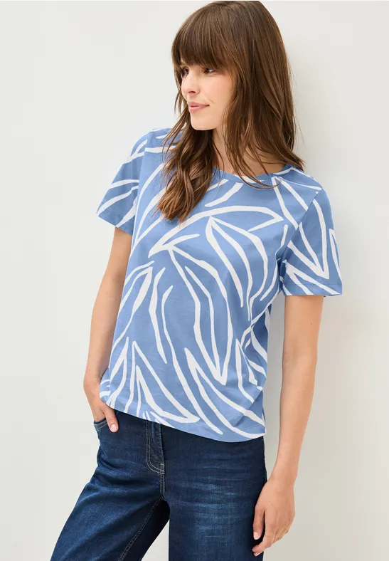 T-Shirt aus Baumwolle mit Blumendruck