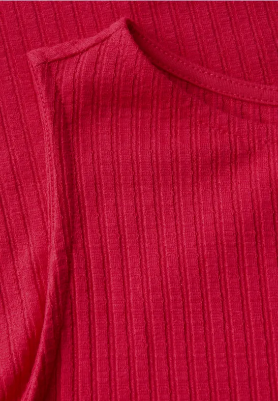 Ärmelloses Rippen-Top in Rot