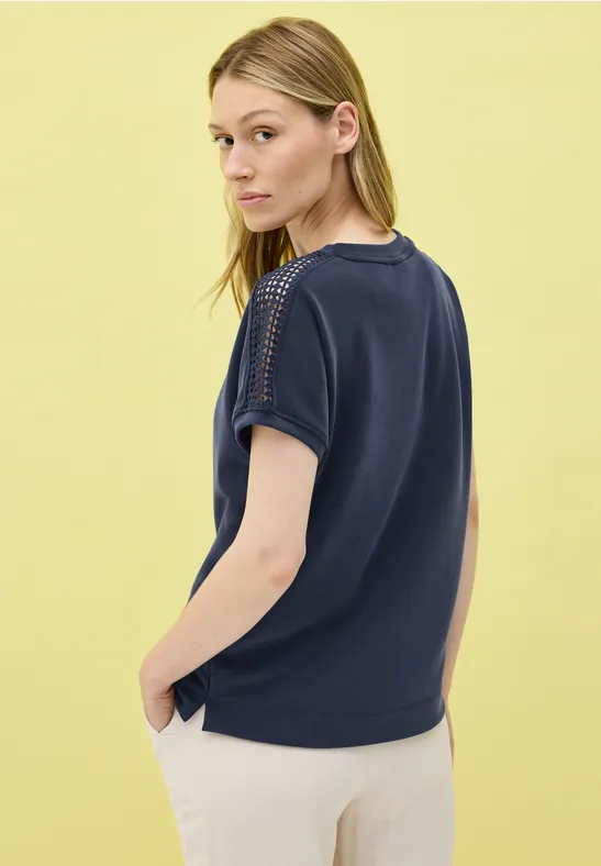 Elegantes Kurzarm-T-Shirt mit Mesh-Details