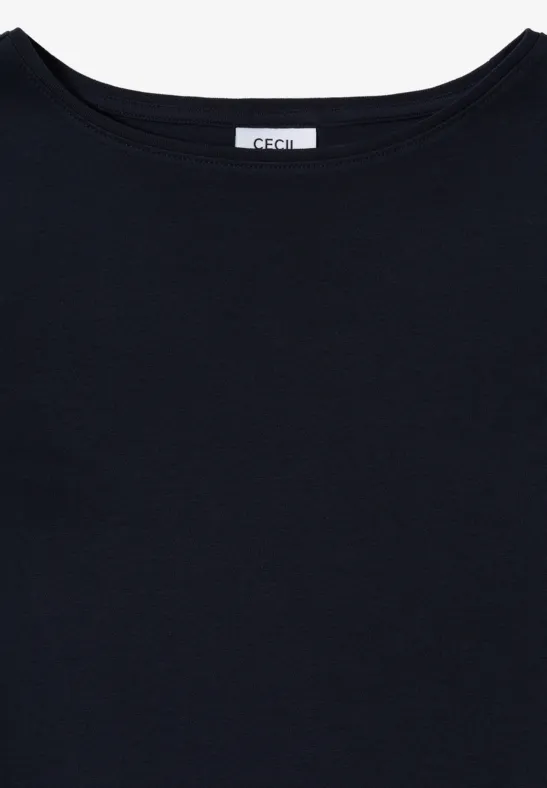 Schlichtes, marineblaues Langarmshirt