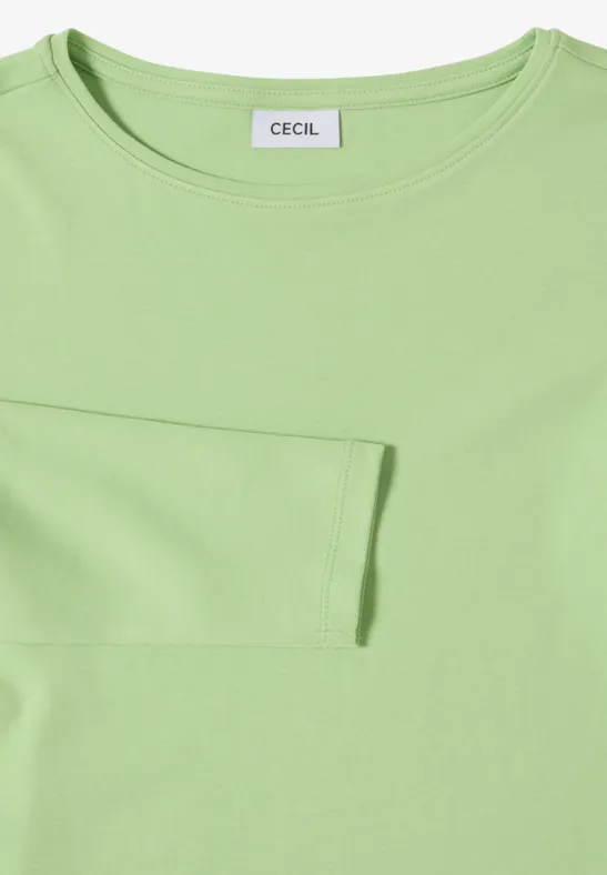 Lässiges Langarmshirt mit U-Boot-Ausschnitt