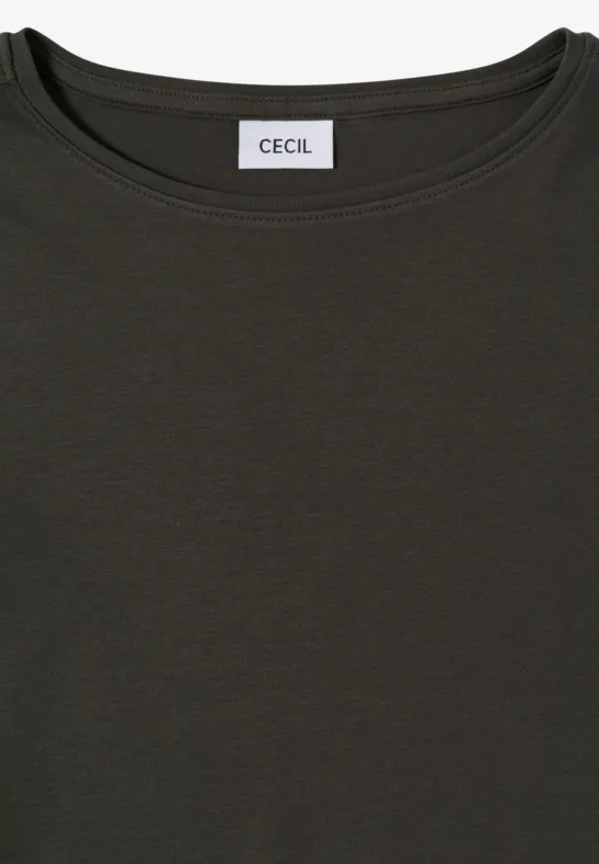 Lässiges Langarmshirt mit U-Boot-Ausschnitt