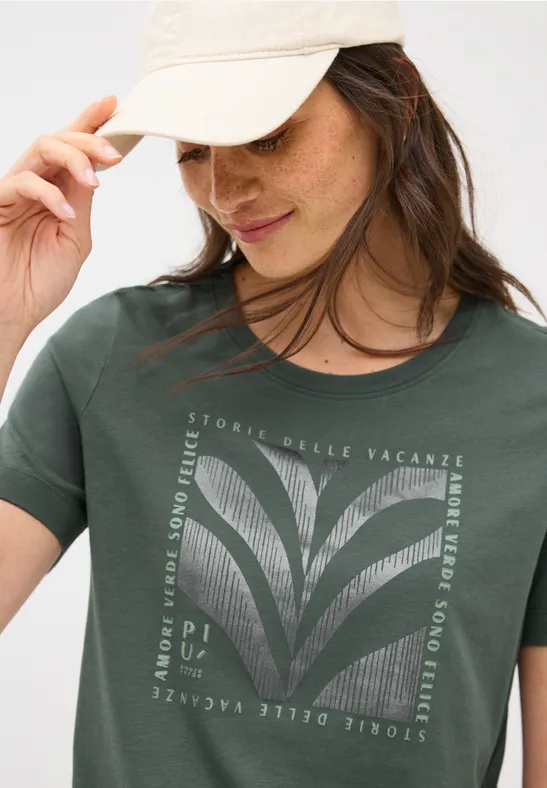 T-Shirt aus Baumwolljersey mit Grafikprint