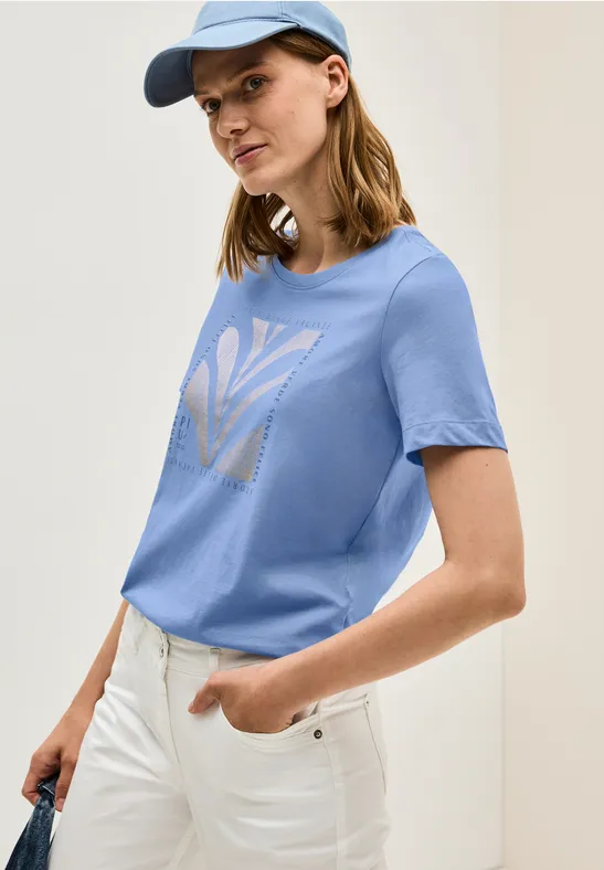Baumwoll-T-Shirt mit Grafikprint