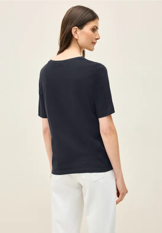 Basic V-Ausschnitt Kurzarm T-Shirt