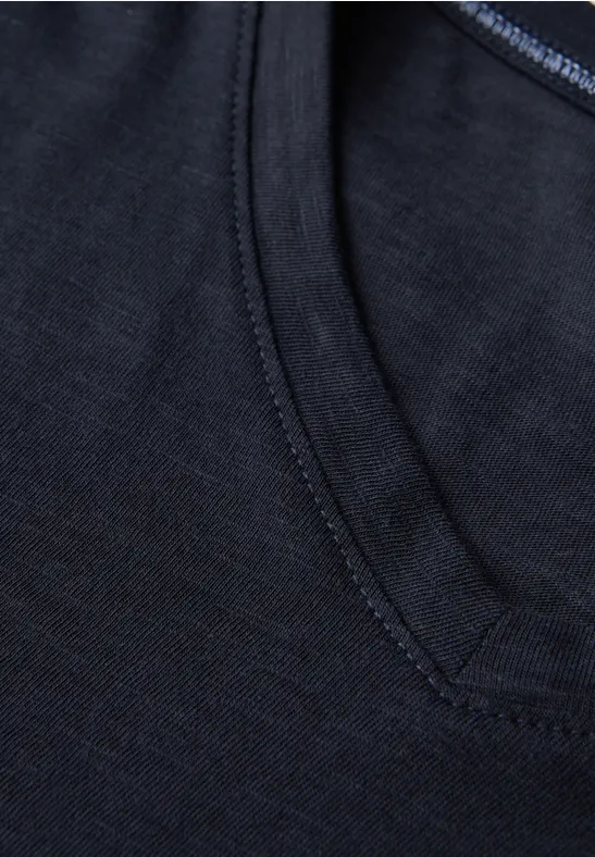 Basic V-Ausschnitt Kurzarm T-Shirt