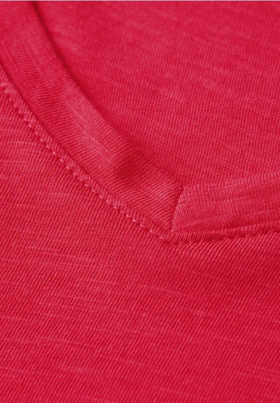 Damen Basic T-Shirt mit V-Ausschnitt