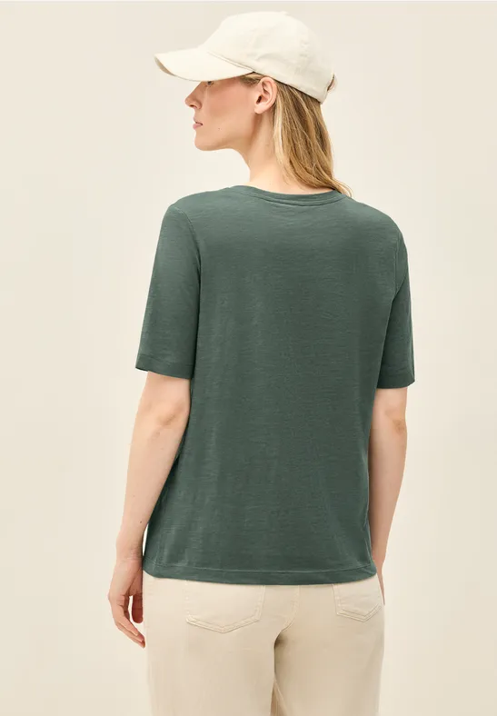Damen Basic V-Ausschnitt T-Shirt