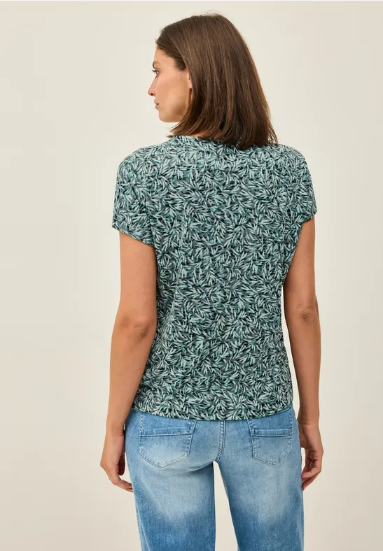 T-Shirt mit Blätter-Print