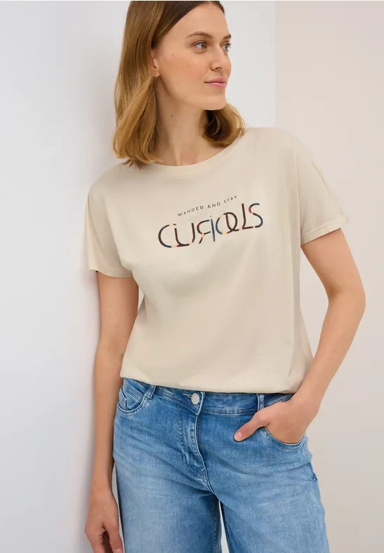 Lässiges T-Shirt mit Grafikprint und Baumwollmischung