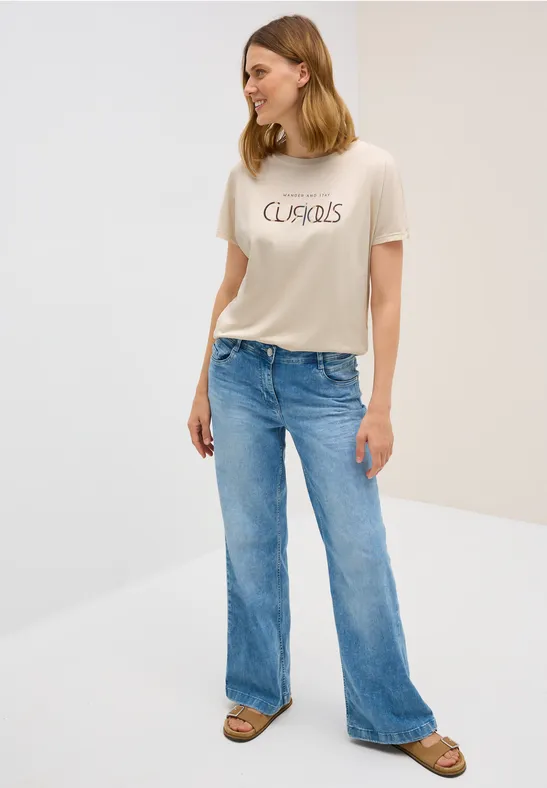 Lässiges T-Shirt mit Grafikprint und Baumwollmischung