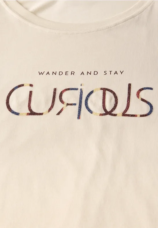 Lässiges T-Shirt mit Grafikprint und Baumwollmischung