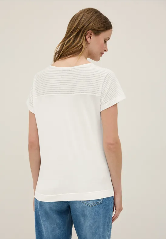T-Shirt mit Rundhalsausschnitt und Burn-Out-Details