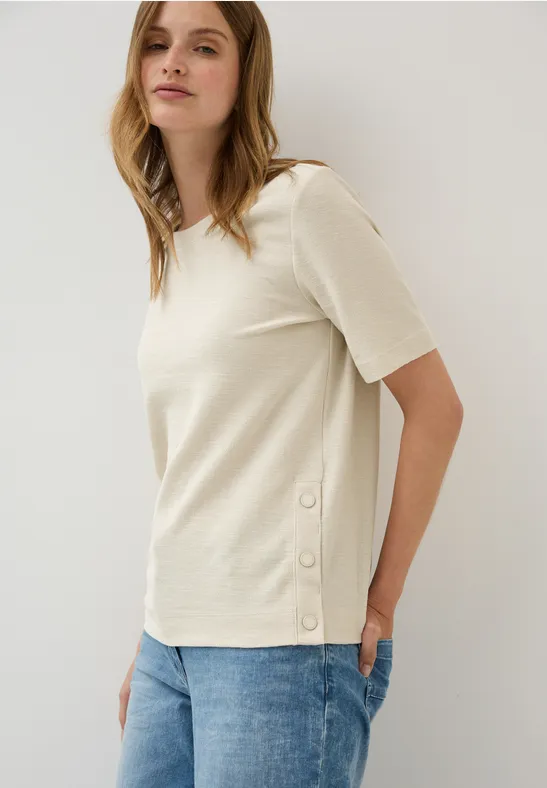 Strukturierter Strickpullover mit Knopfdetail