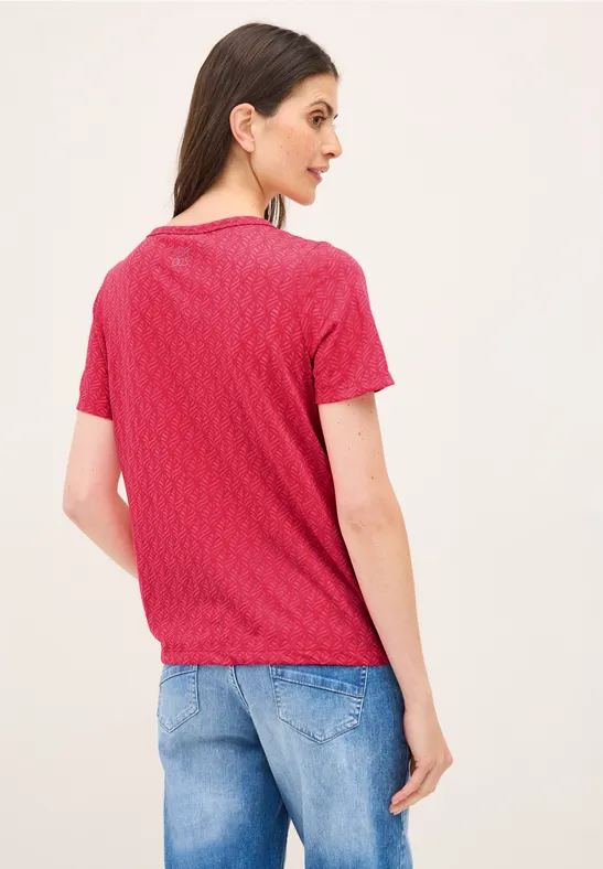 Kurzärmeliges T-Shirt mit Texturstrick