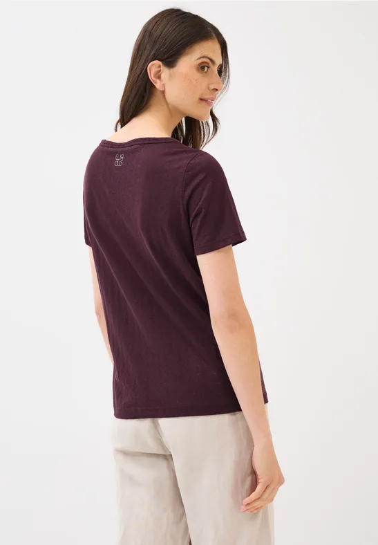 Kurzärmeliges T-Shirt mit Texturstrick