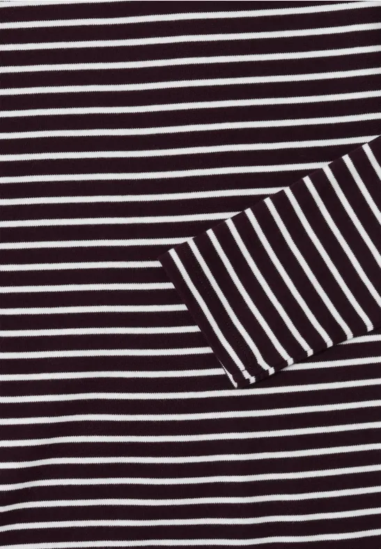 Gestreiftes Langarm-Essential-Top